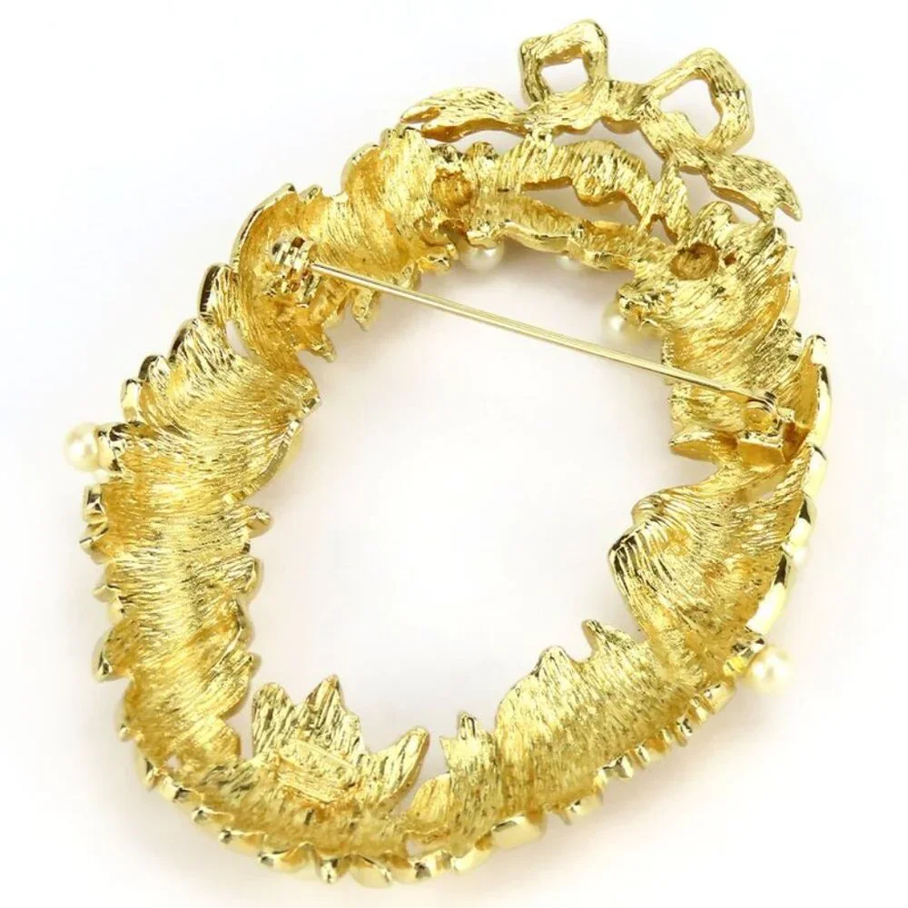 Christian Dior Brooch Metal Gold Wreath Plated Accessories - Picture 2 of 9